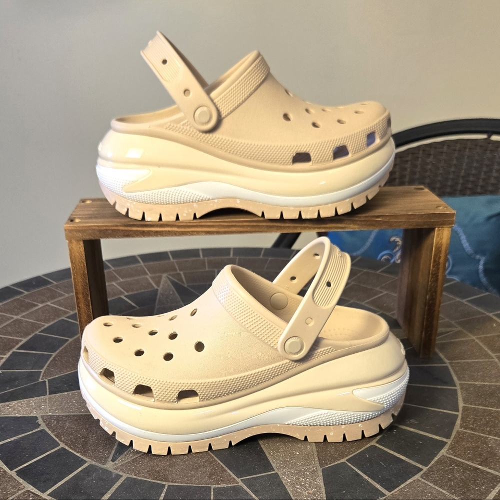 Crocs Mega Crush Platform Clogs In Chai - Picture 3 of 15